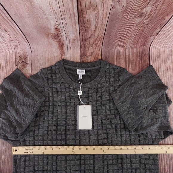 NWT Armani Collezioni Mens Size XXL Gray Crew Neck Pullover Shirt Viscose Blend - Picture 15 of 16